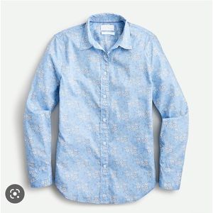 J. Crew Blue Floral Button Down Shirt